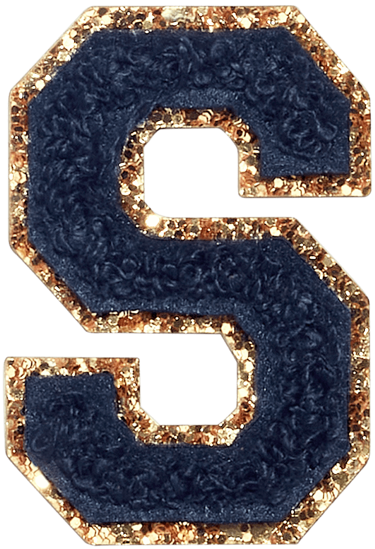 Sapphire Glitter Varsity Letter Patch