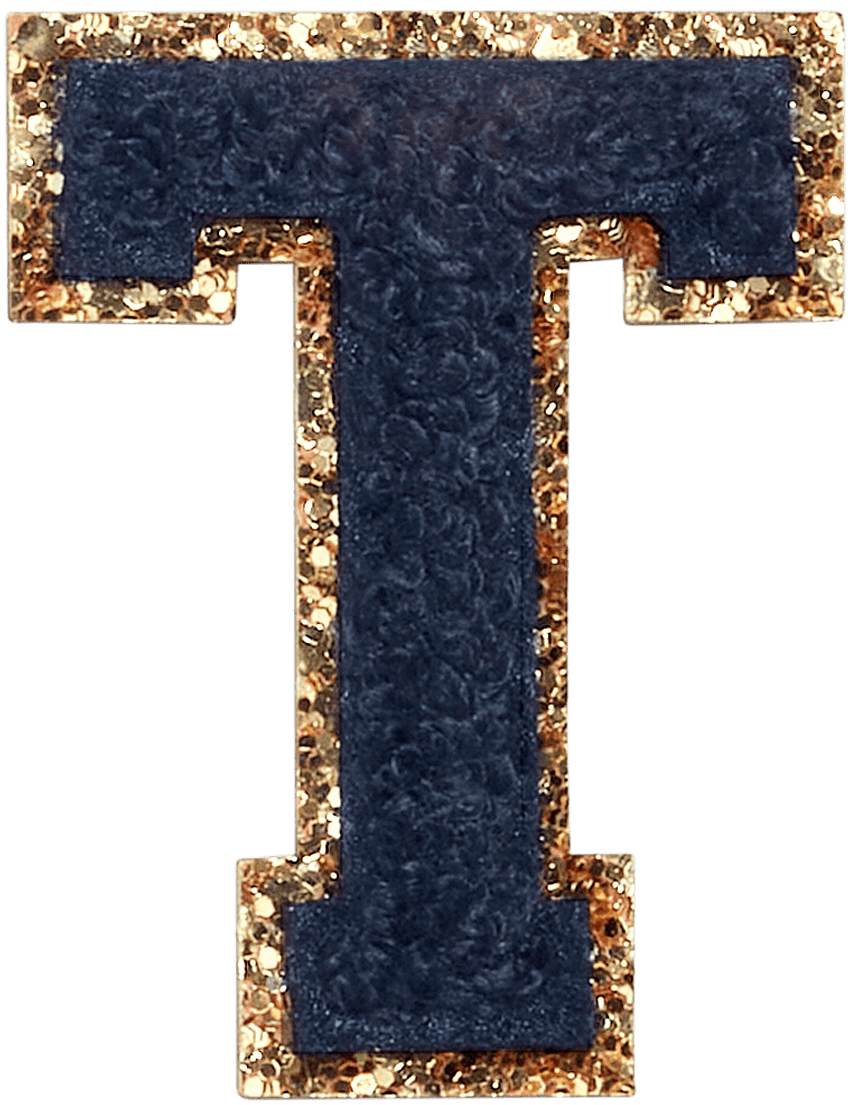 Sapphire Glitter Varsity Letter Patch