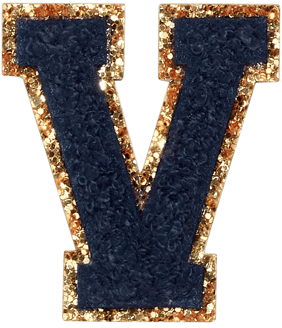 Sapphire Glitter Varsity Letter Patch