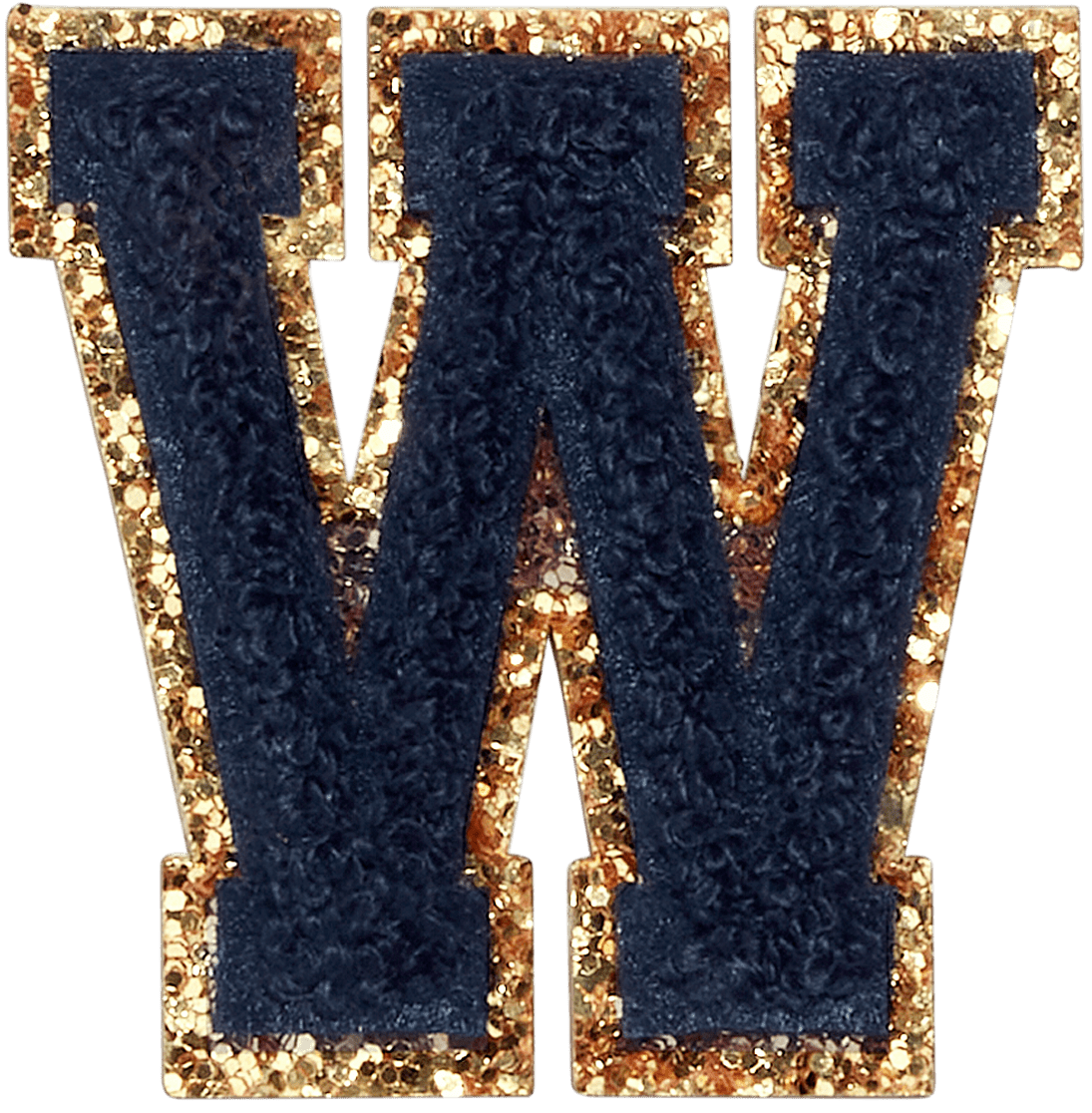 Sapphire Glitter Varsity Letter Patch