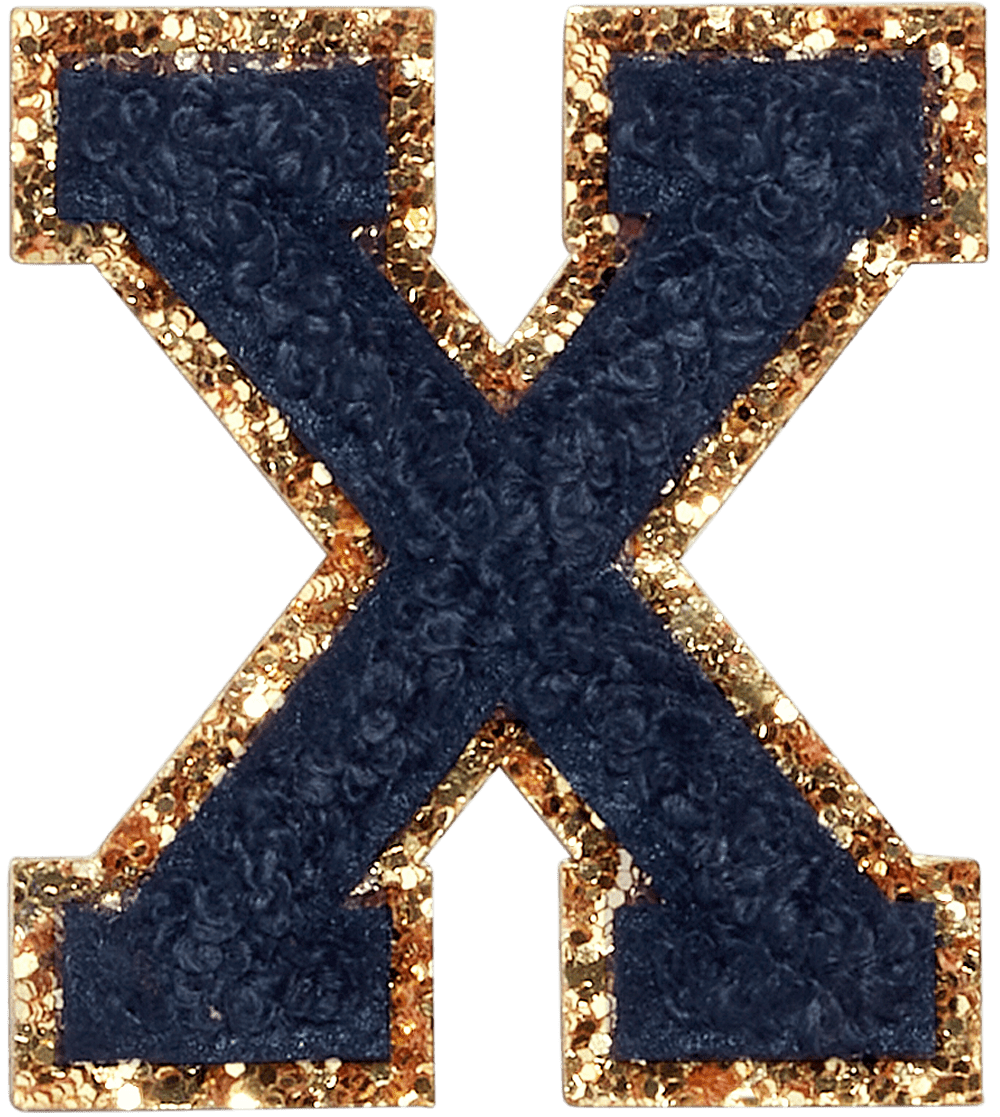 Sapphire Glitter Varsity Letter Patch