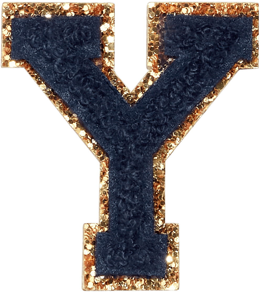 Sapphire Glitter Varsity Letter Patch