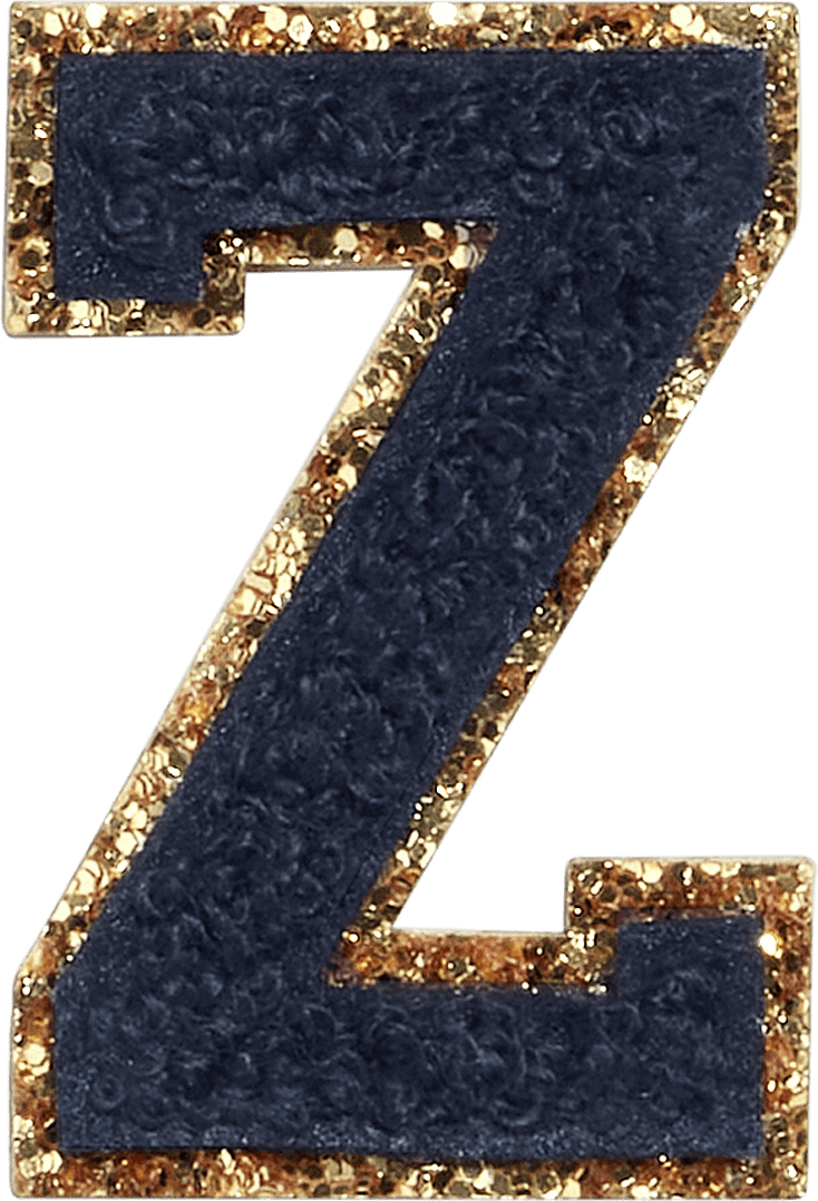 Sapphire Glitter Varsity Letter Patch