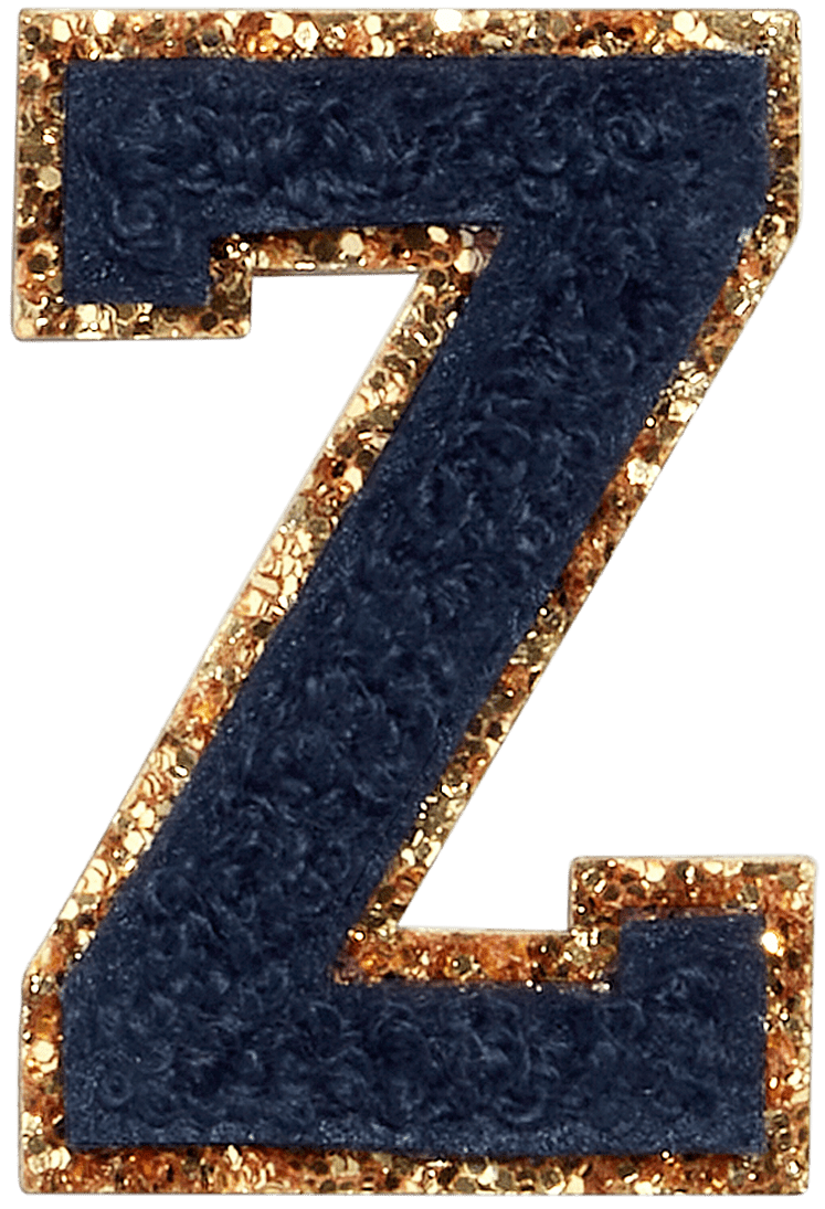 Sapphire Glitter Varsity Letter Patch