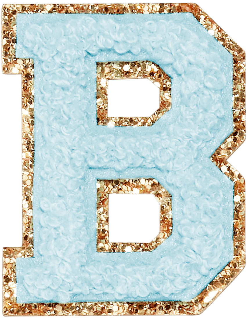 Sky Glitter Varsity Letter Patch