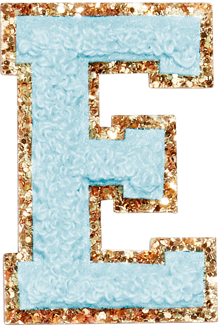 Sky Glitter Varsity Letter Patch