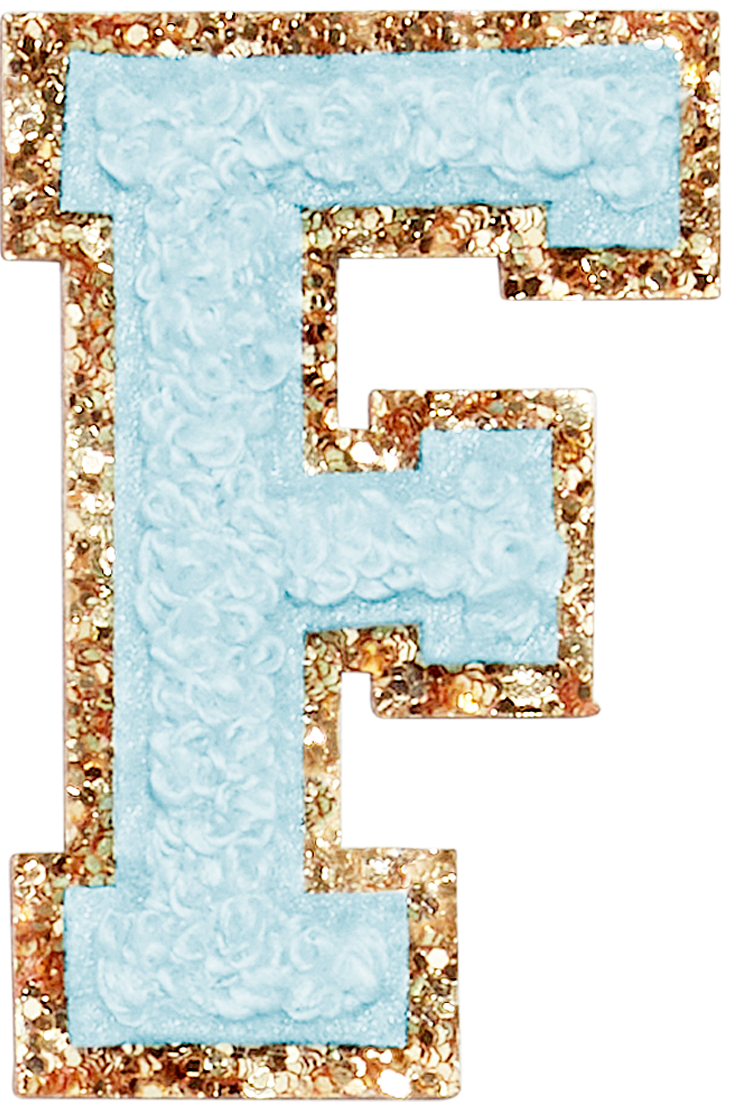 Sky Glitter Varsity Letter Patch