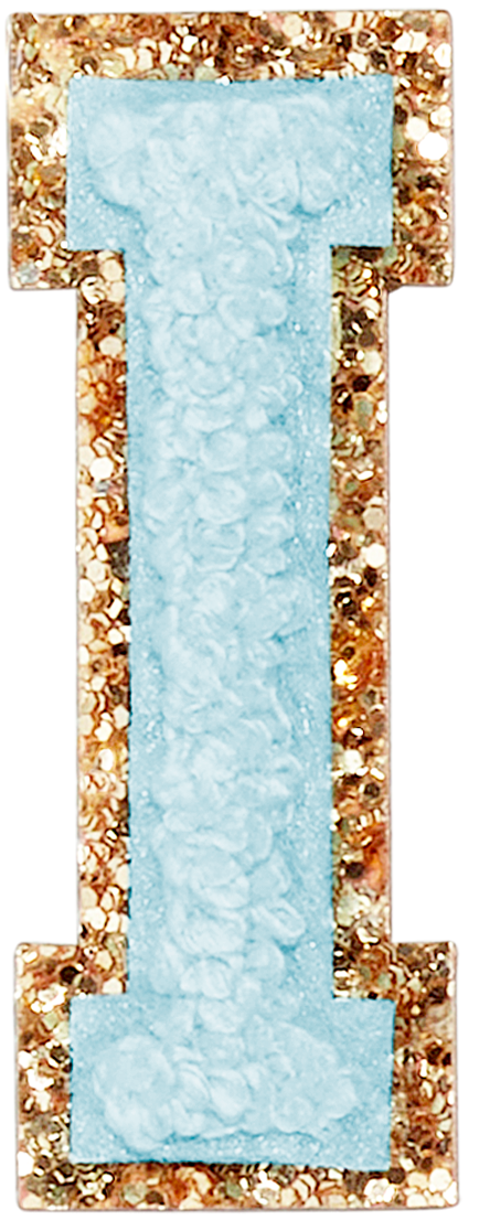Sky Glitter Varsity Letter Patch