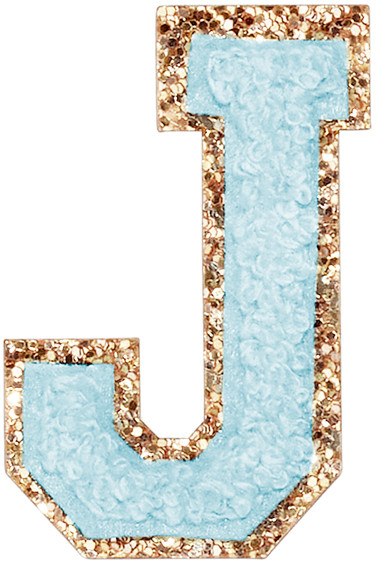 Sky Glitter Varsity Letter Patch