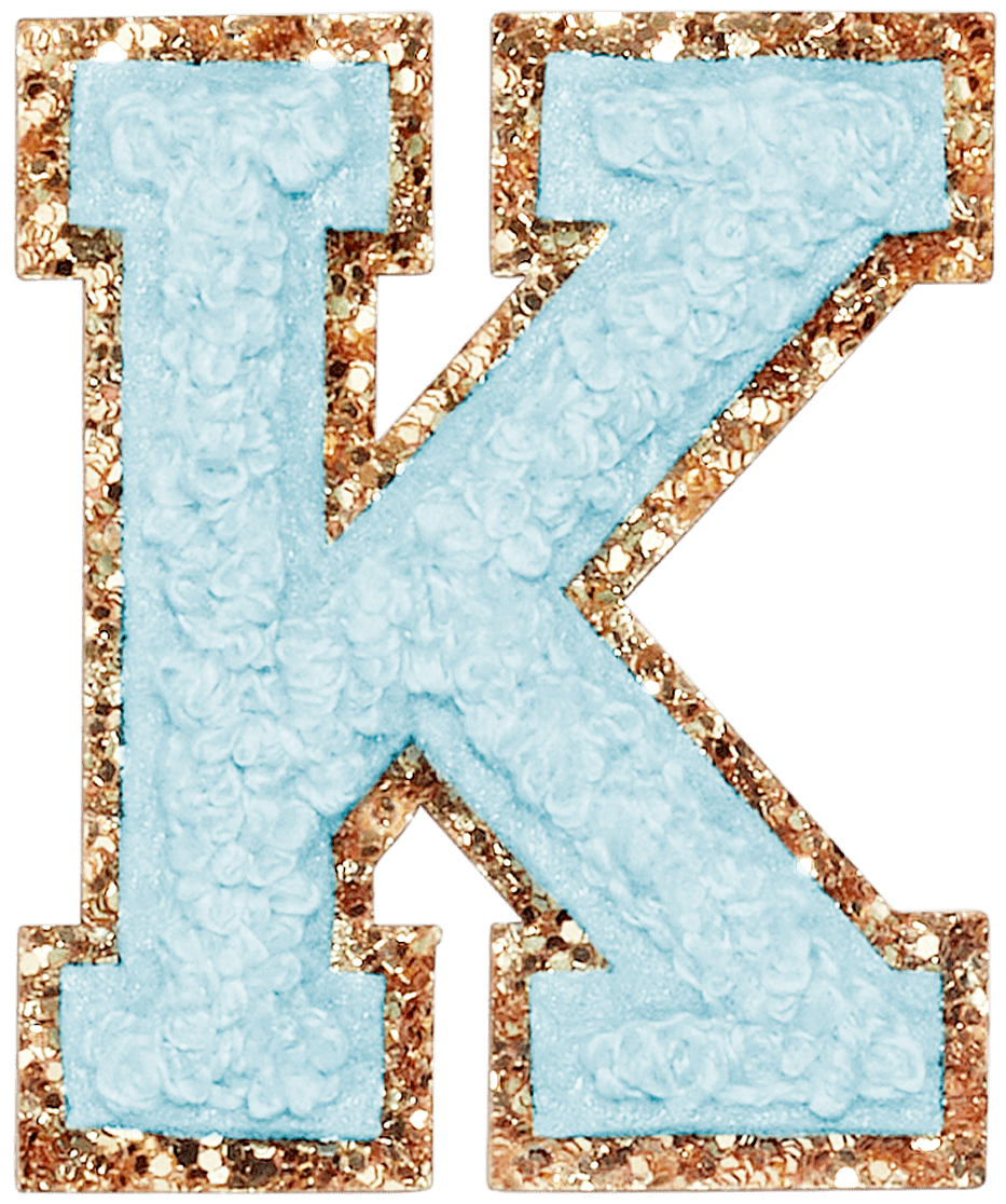 Sky Glitter Varsity Letter Patch