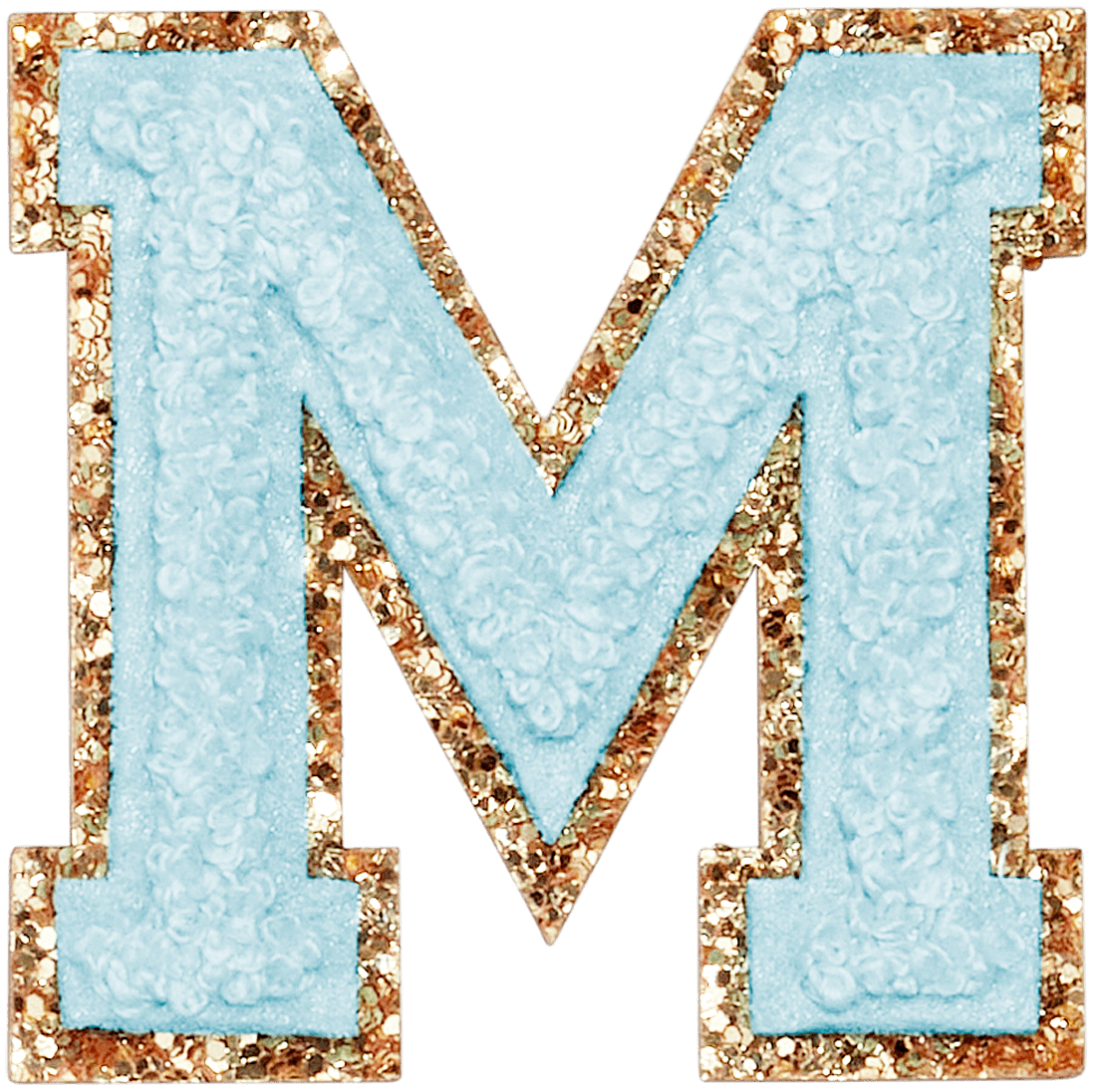 Sky Glitter Varsity Letter Patch
