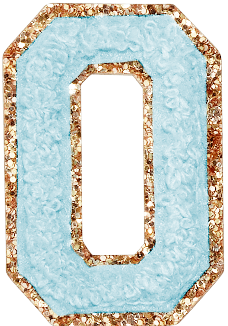 Sky Glitter Varsity Letter Patch