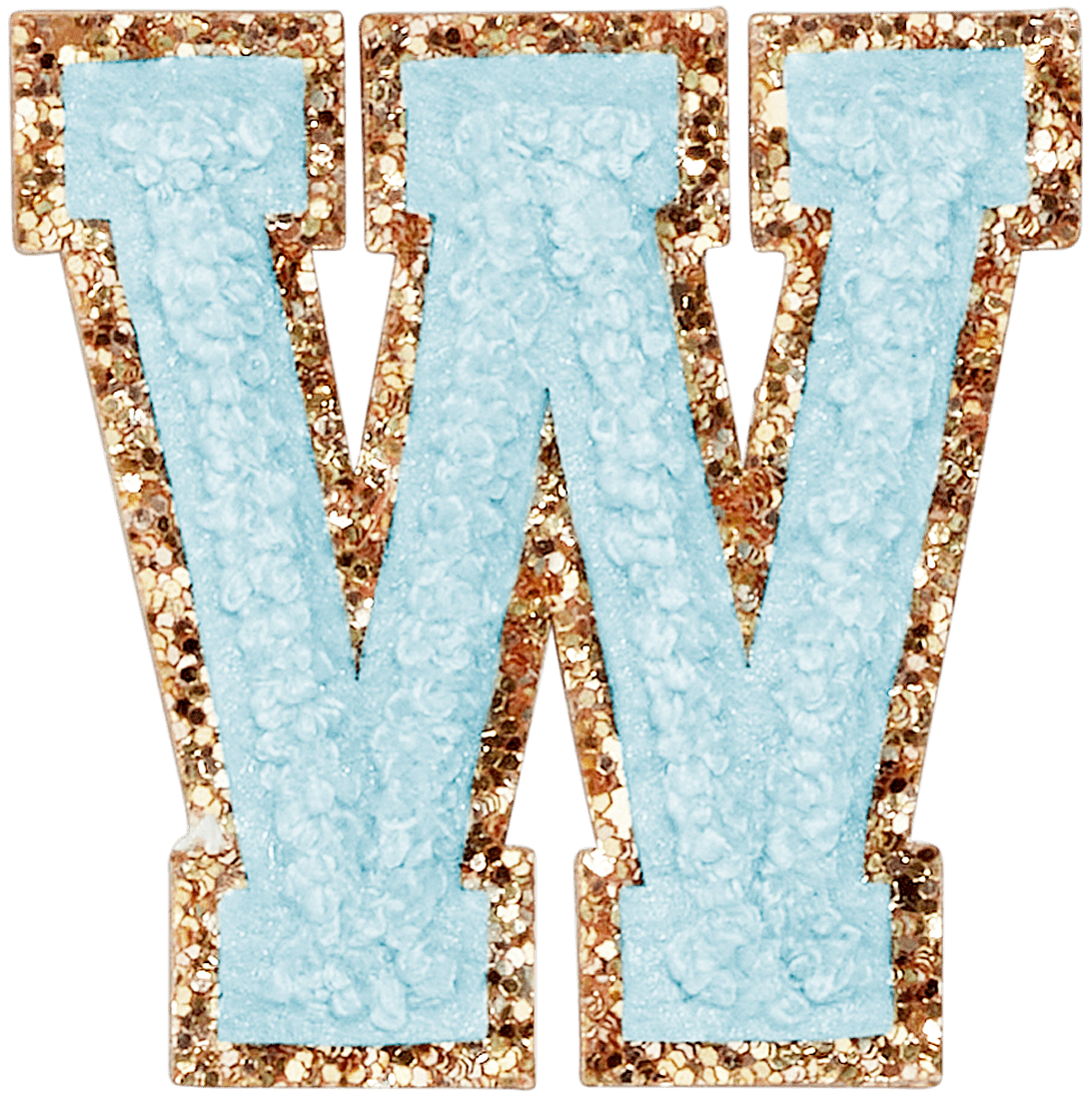 Sky Glitter Varsity Letter Patch