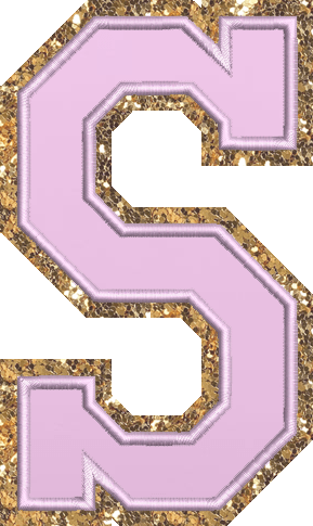 Jumbo Grape Glitter Varsity Letter Patch