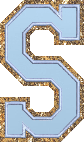 Jumbo Periwinkle Glitter Varsity Letter Patch