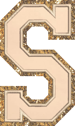 Jumbo Sand Glitter Varsity Letter Patch