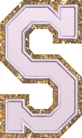 Jumbo Lilac Glitter Varsity Letter Patch
