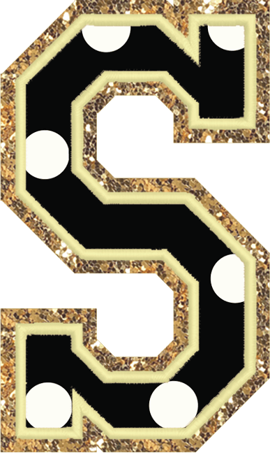 Jumbo Noir Dot Varsity Letter Patch - Stoney Clover Lane