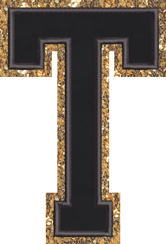 Jumbo Noir Glitter Varsity Letter Patch