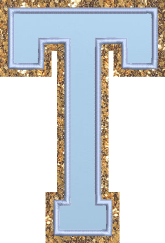 Jumbo Periwinkle Glitter Varsity Letter Patch