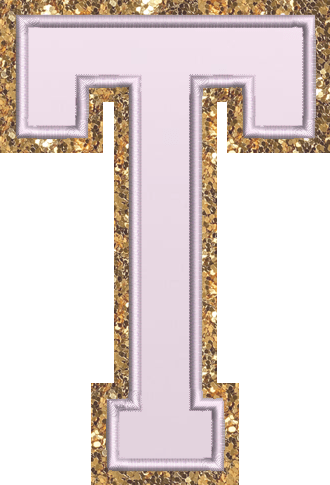 Jumbo Lilac Glitter Varsity Letter Patch