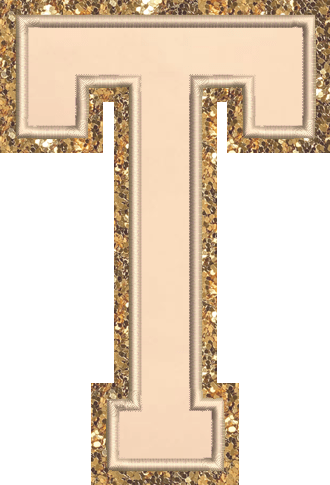 Jumbo Sand Glitter Varsity Letter Patch