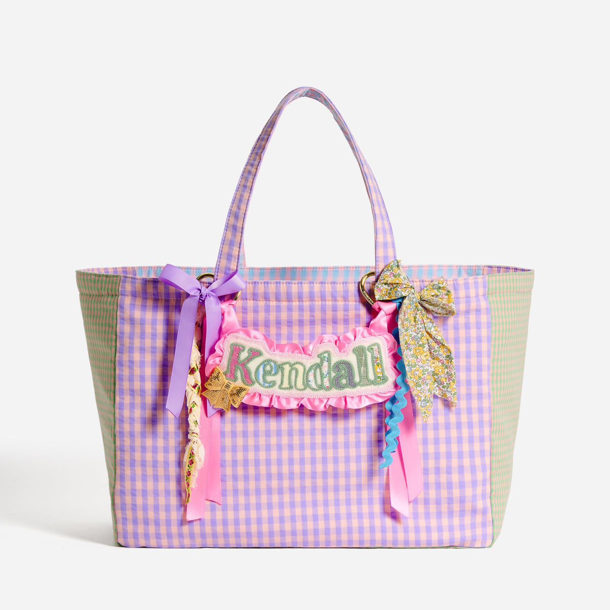 Custom Embroidered Reversible Large Everything Tote With Hanging Bag Charm