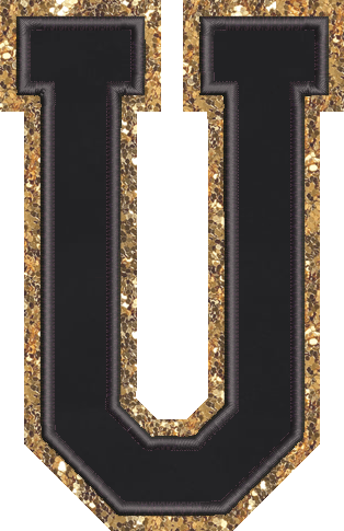 Jumbo Noir Glitter Varsity Letter Patch