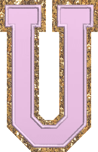 Jumbo Grape Glitter Varsity Letter Patch