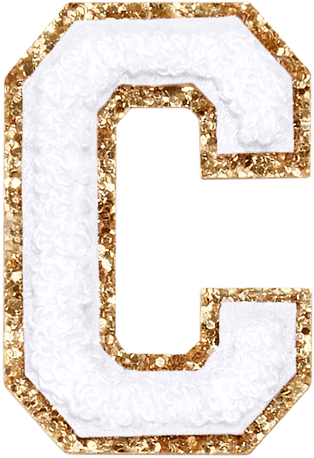 Blanc Glitter Varsity Letter Patch