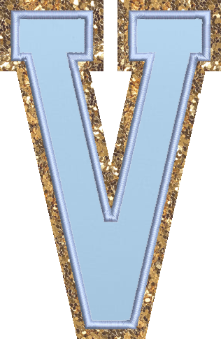 Jumbo Periwinkle Glitter Varsity Letter Patch