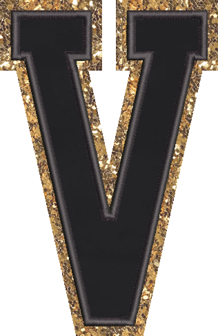 Jumbo Noir Glitter Varsity Letter Patch