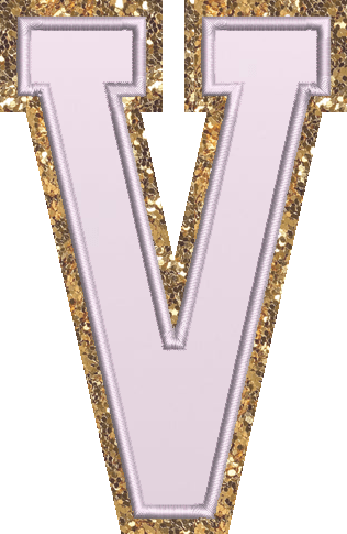 Jumbo Lilac Glitter Varsity Letter Patch