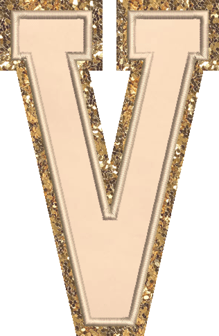 Jumbo Sand Glitter Varsity Letter Patch