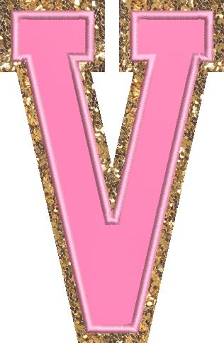Jumbo Bubblegum Glitter Varsity Letter Patch