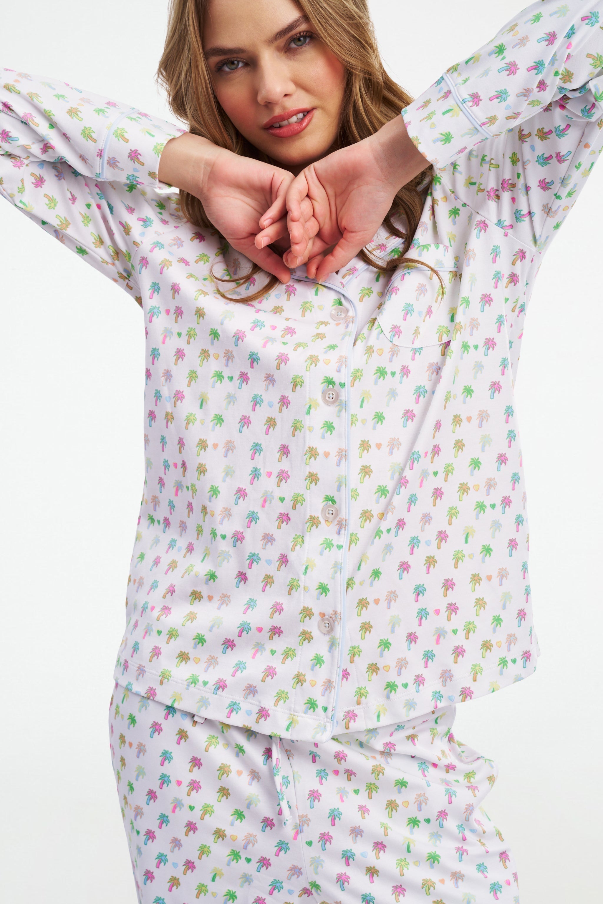 Palm Dreams Long Sleeve Polo Pajamas
