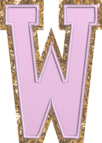 Jumbo Grape Glitter Varsity Letter Patch