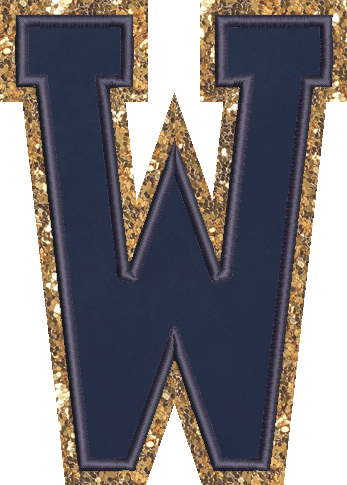 Jumbo Sapphire Glitter Varsity Letter Patch