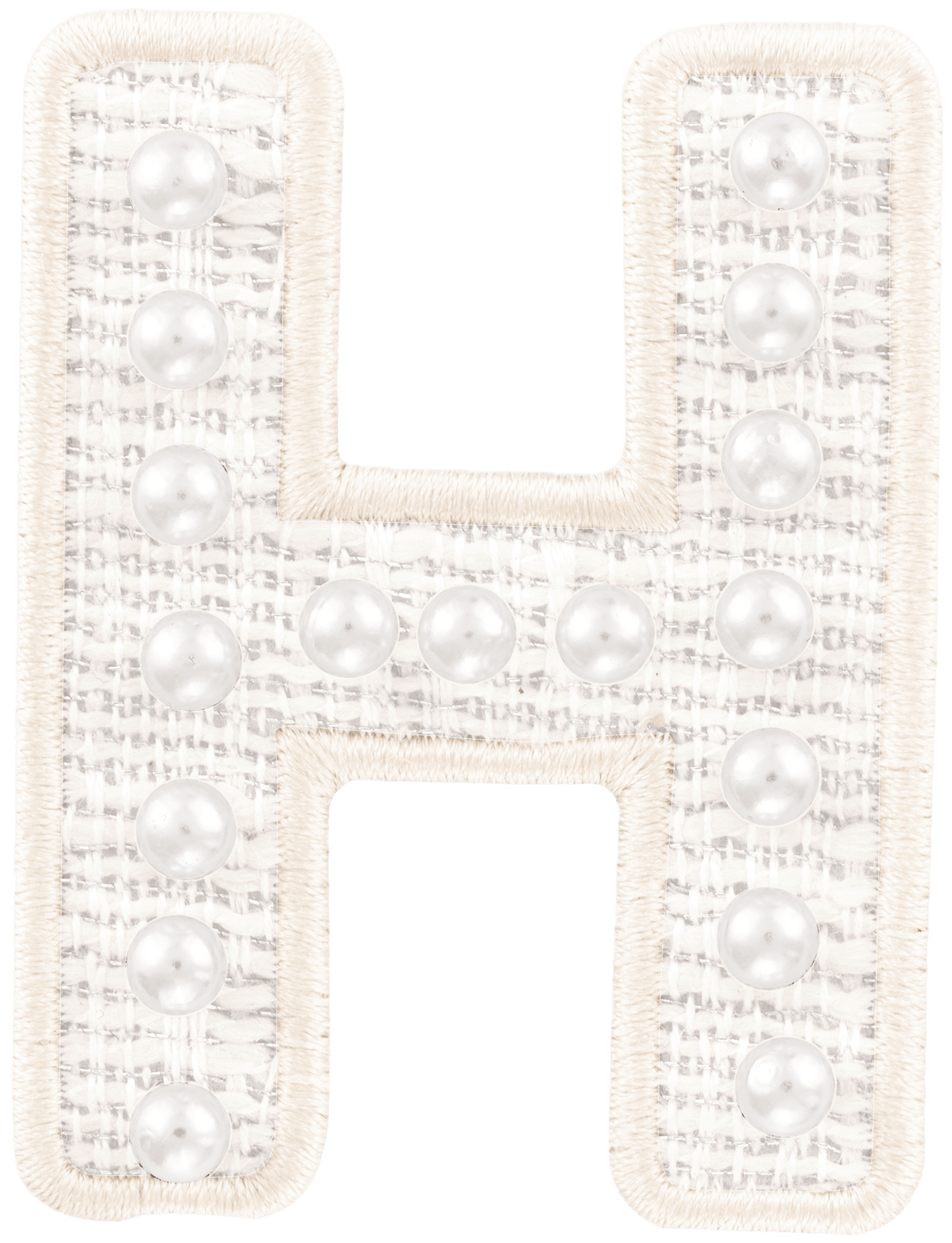 White Pearl Letter Patch