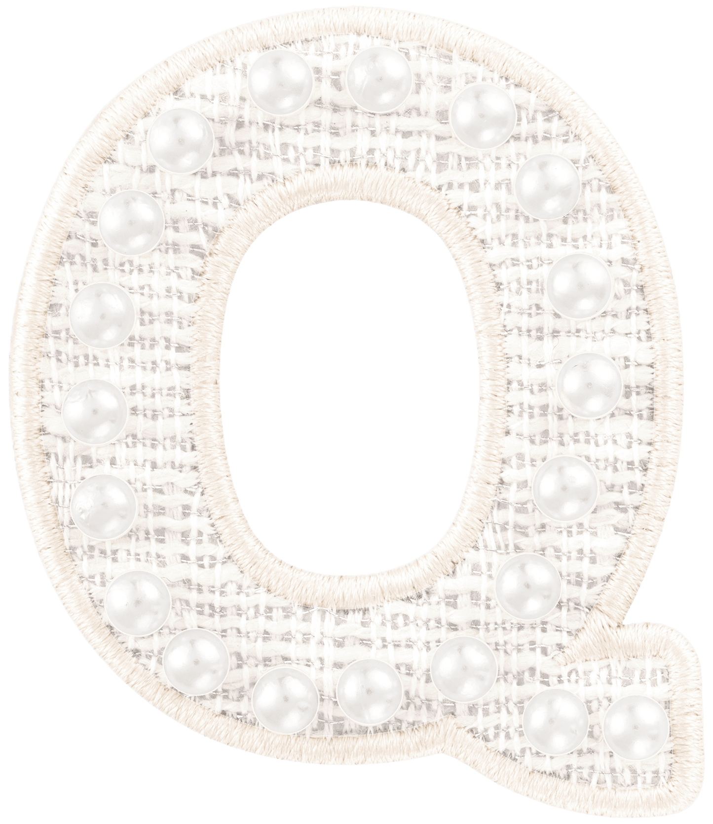 White Pearl Letter Patch