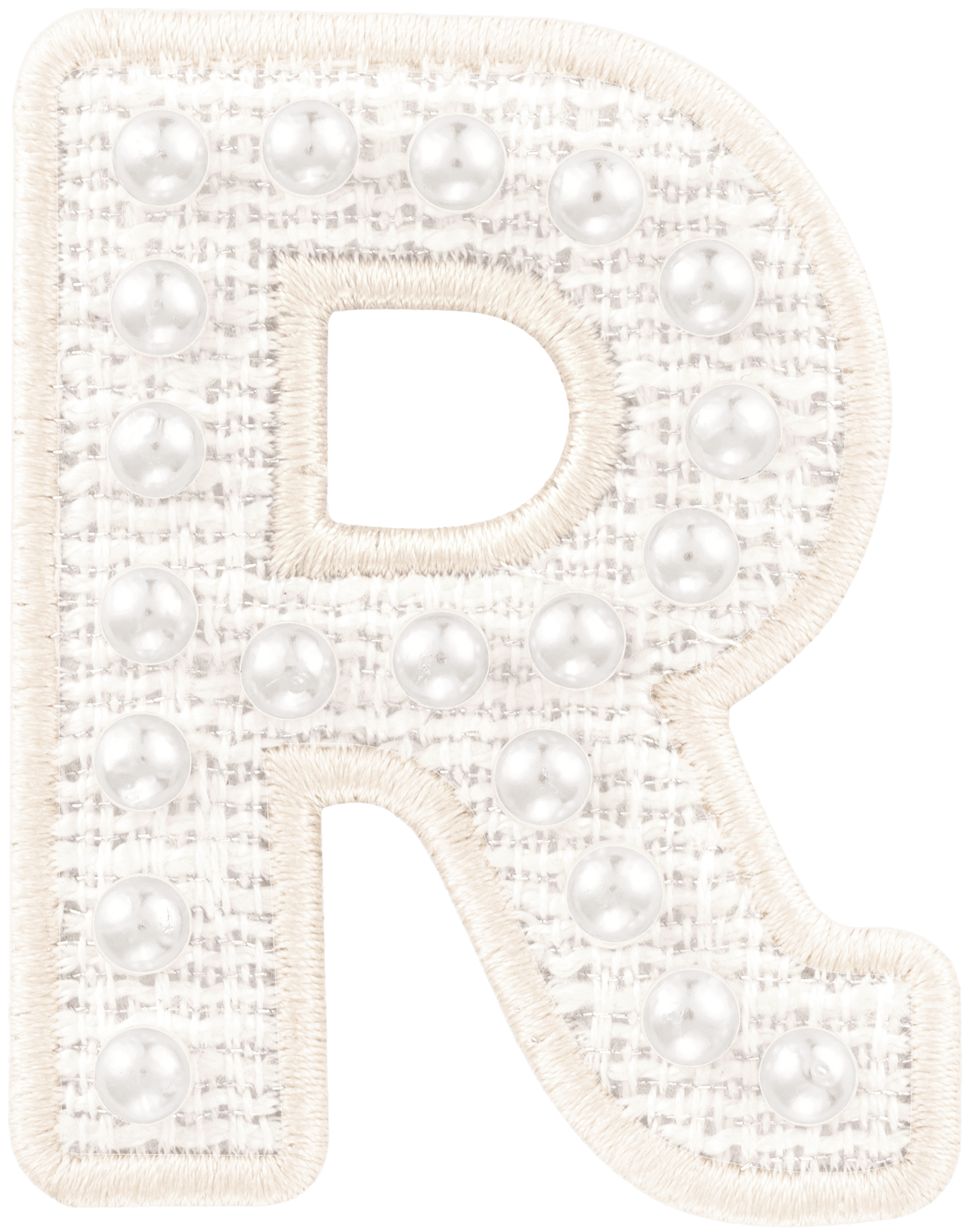 White Pearl Letter Patch