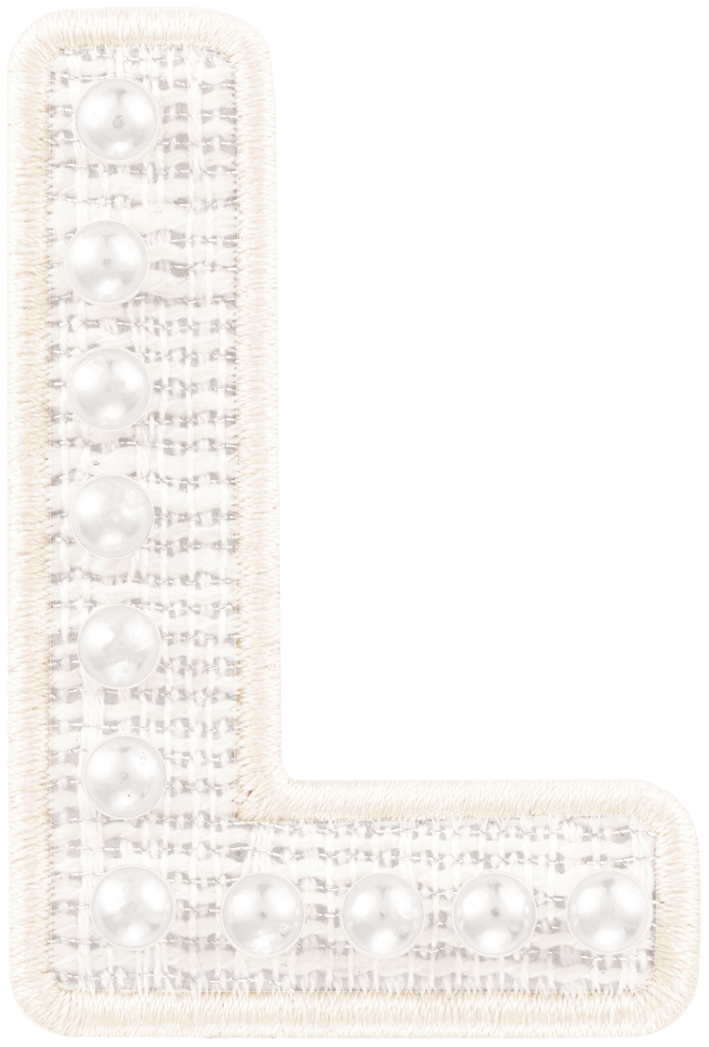 White Pearl Letter Patch