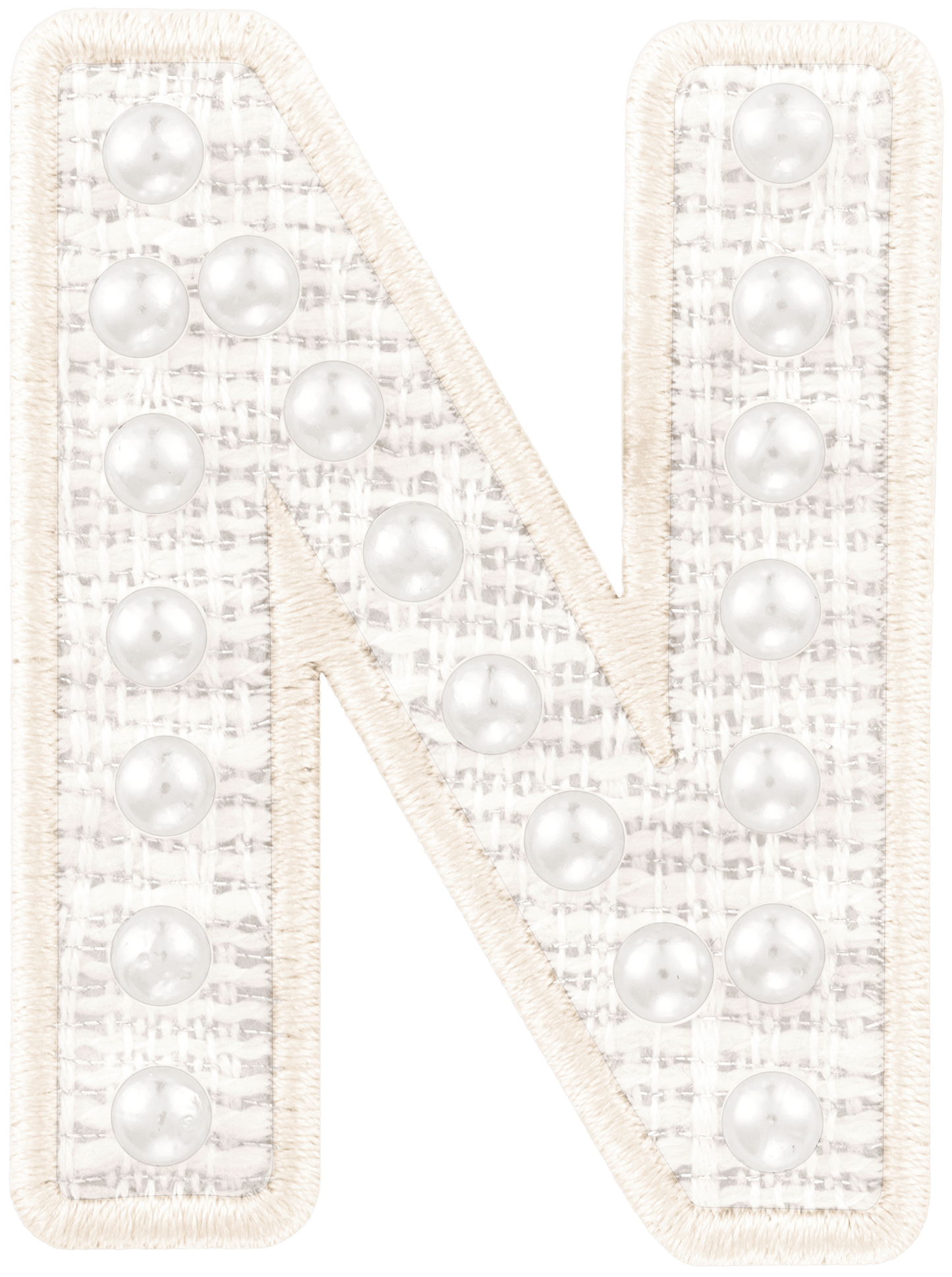 White Pearl Letter Patch