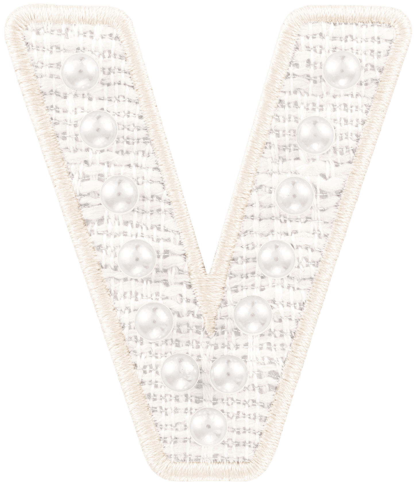 White Pearl Letter Patch