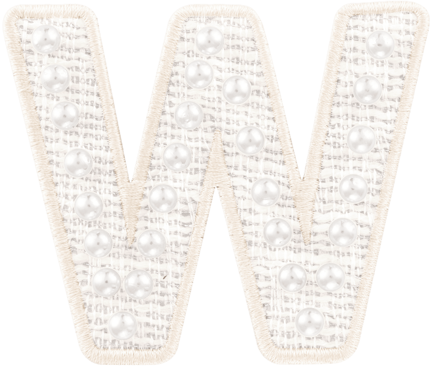 White Pearl Letter Patch