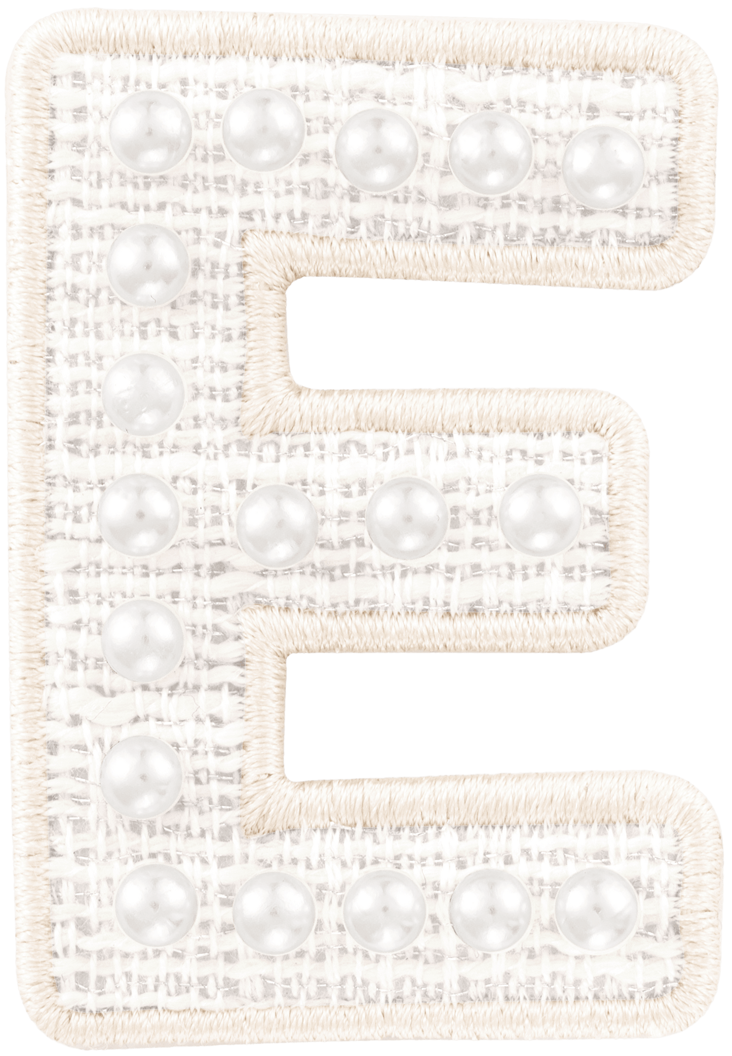 White Pearl Letter Patch