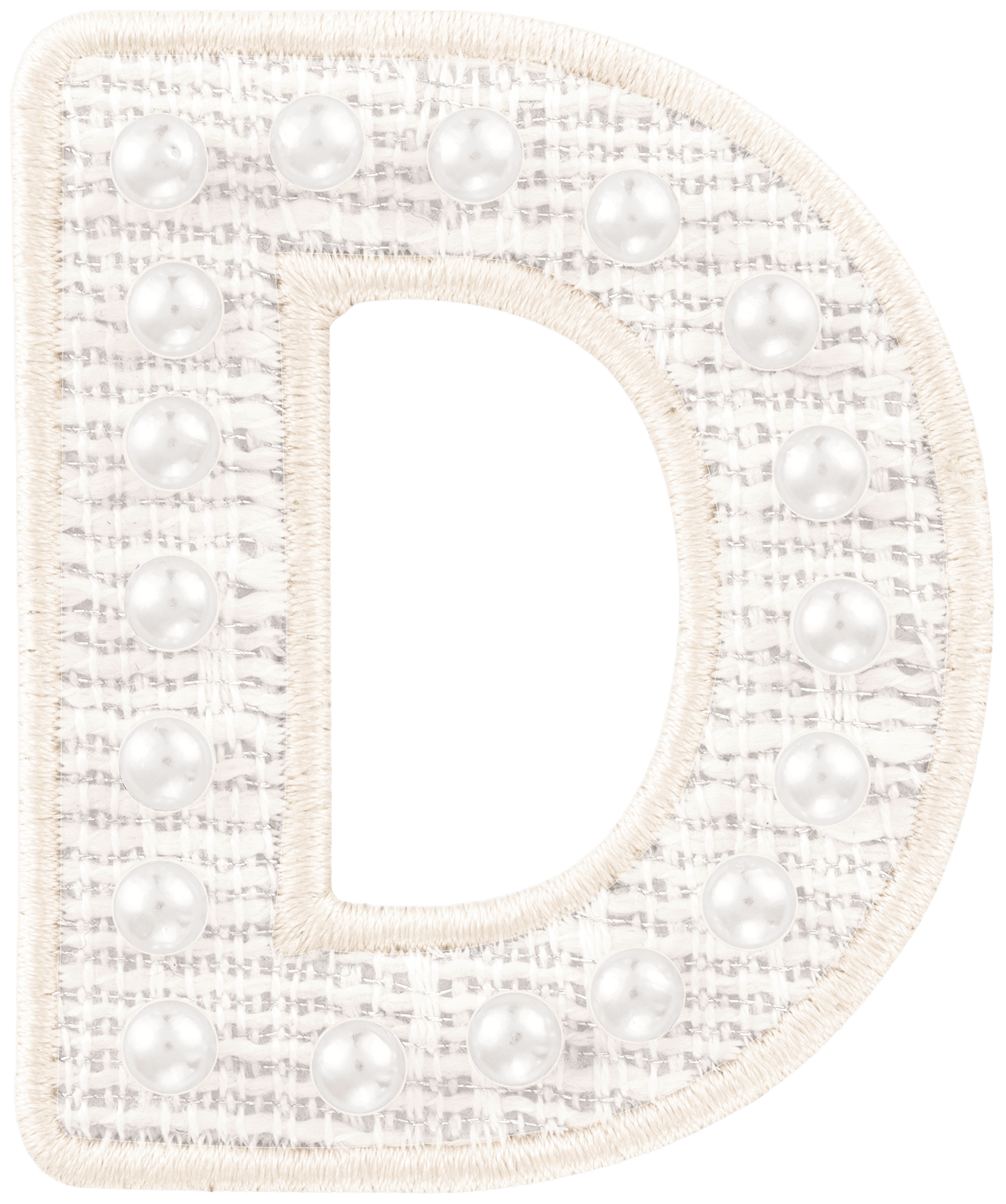 White Pearl Letter Patch