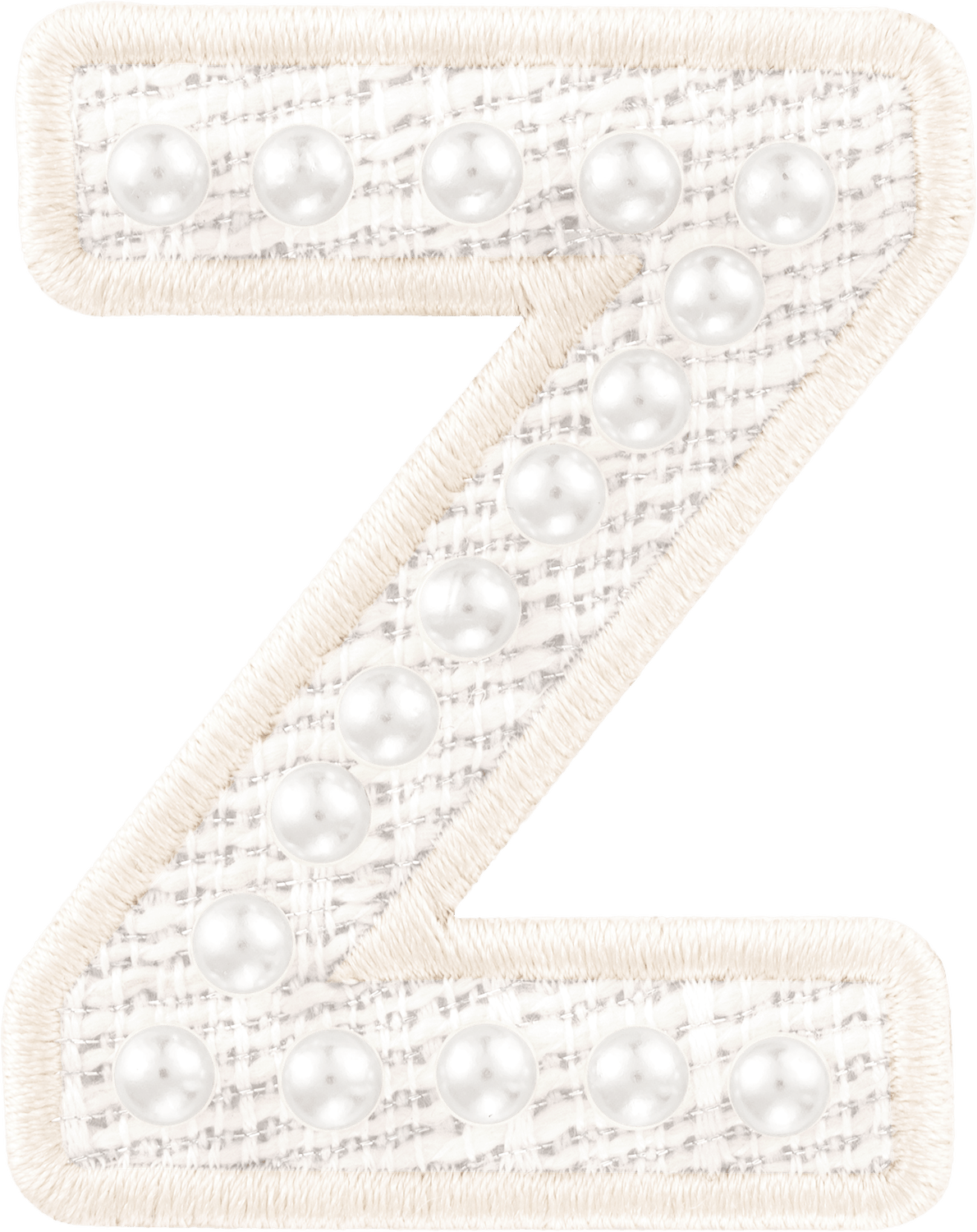 White Pearl Letter Patch