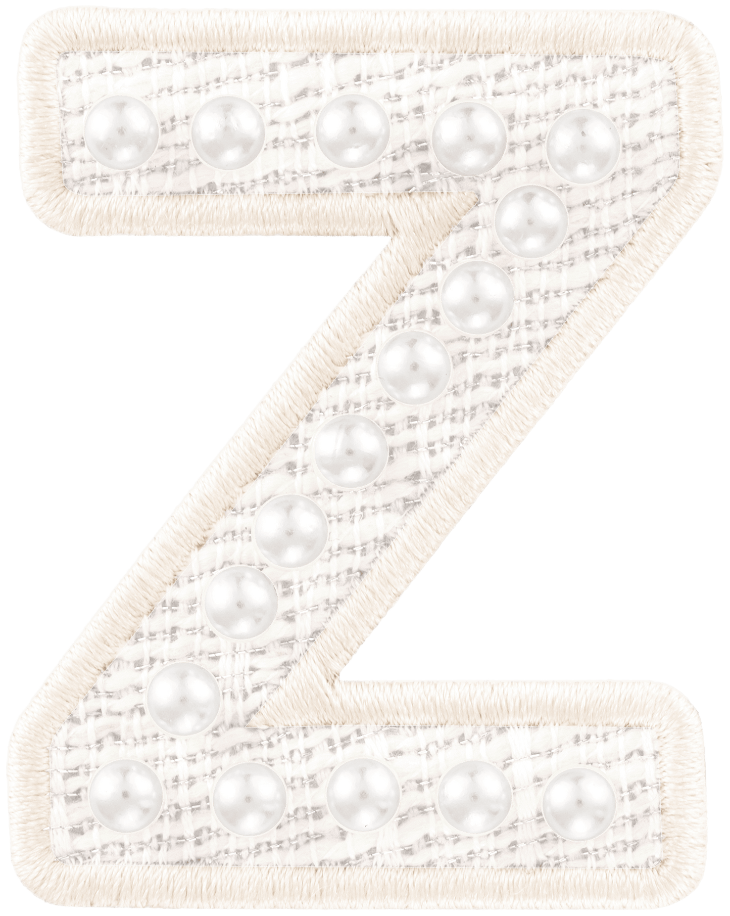 White Pearl Letter Patch