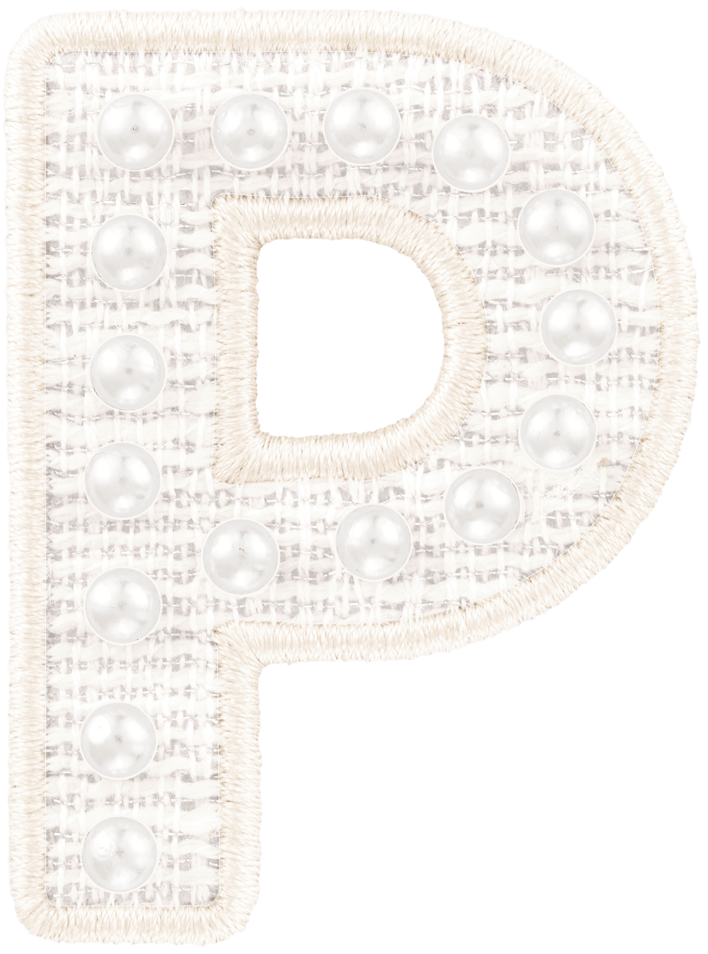 White Pearl Letter Patch